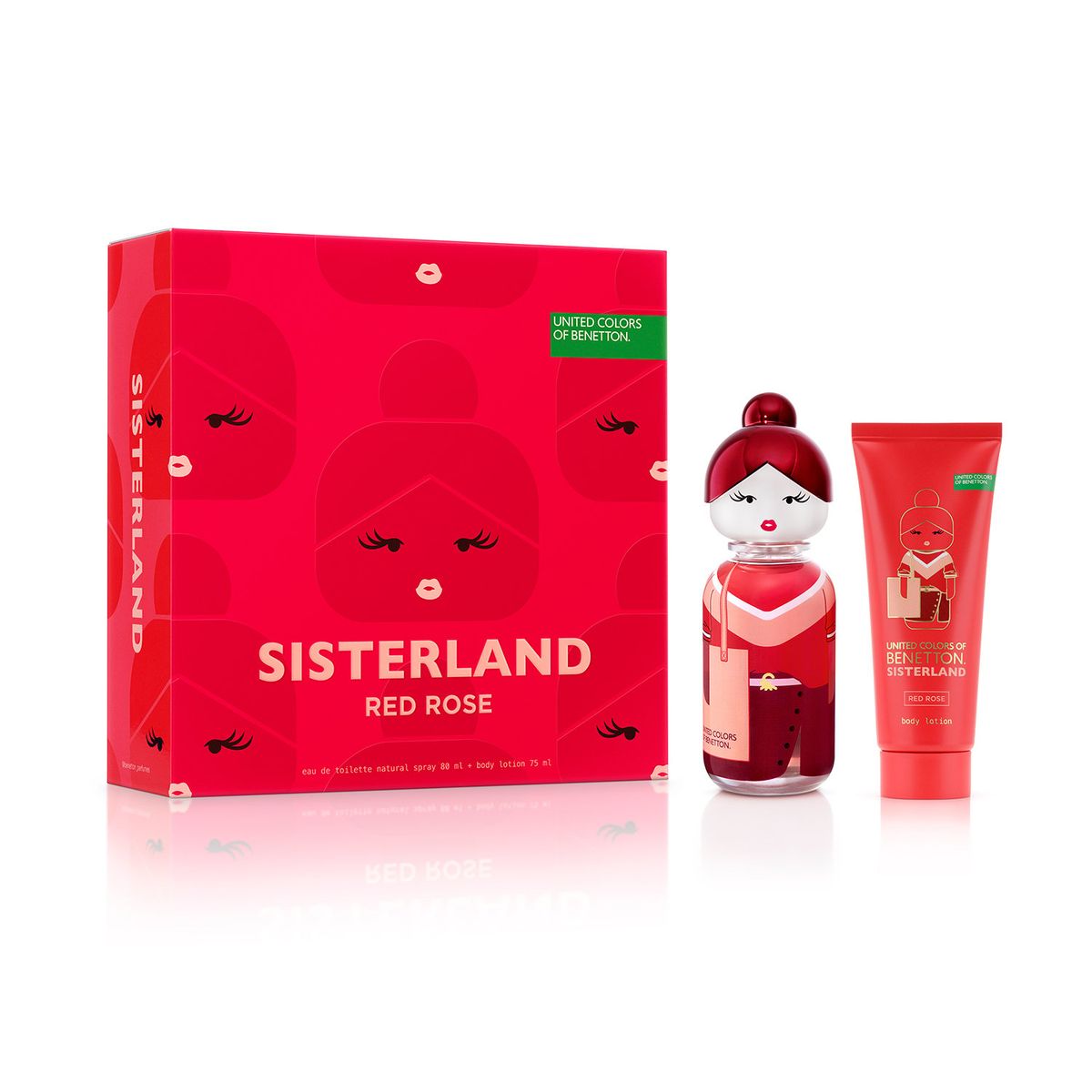 BENETTON - Set de Perfume Benetton Sisterland Red Rose Incluye: Perfume 80ml y Body Lotion 75ml 
