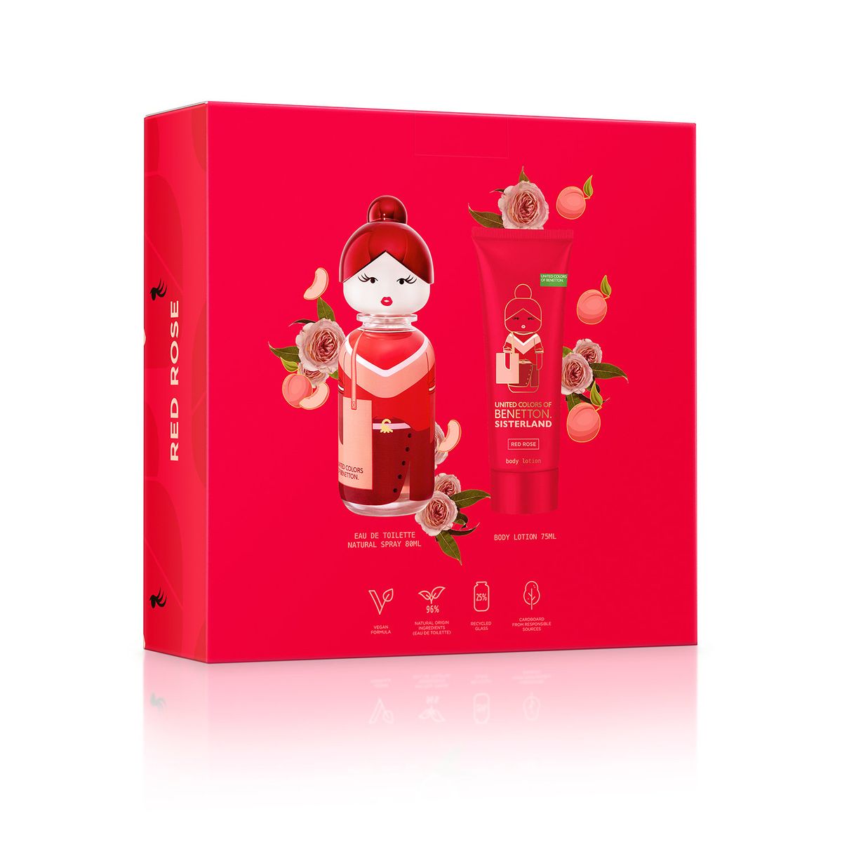 BENETTON - Set de Perfume Benetton Sisterland Red Rose Incluye: Perfume 80ml y Body Lotion 75ml 