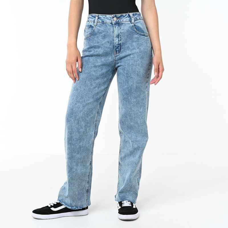 SYBILLA - Jean Straight Crop Mujer Tiro alto Sybilla