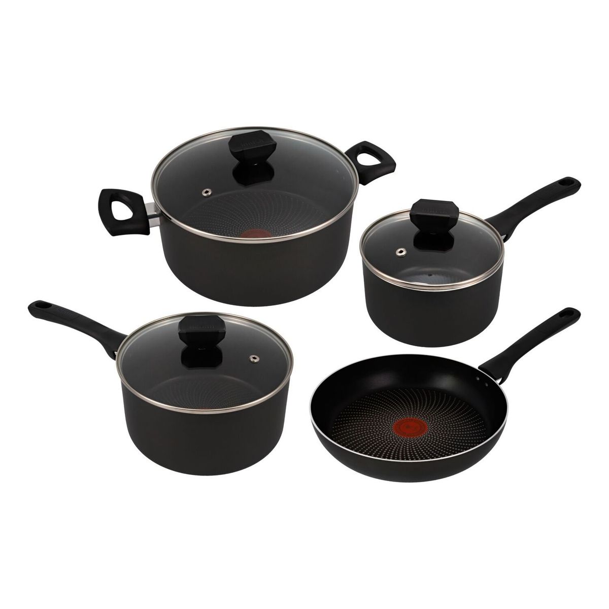 IMUSA - Juego de ollas Imusa: Hard Titanium Bateria Antiadherente 7 piezas