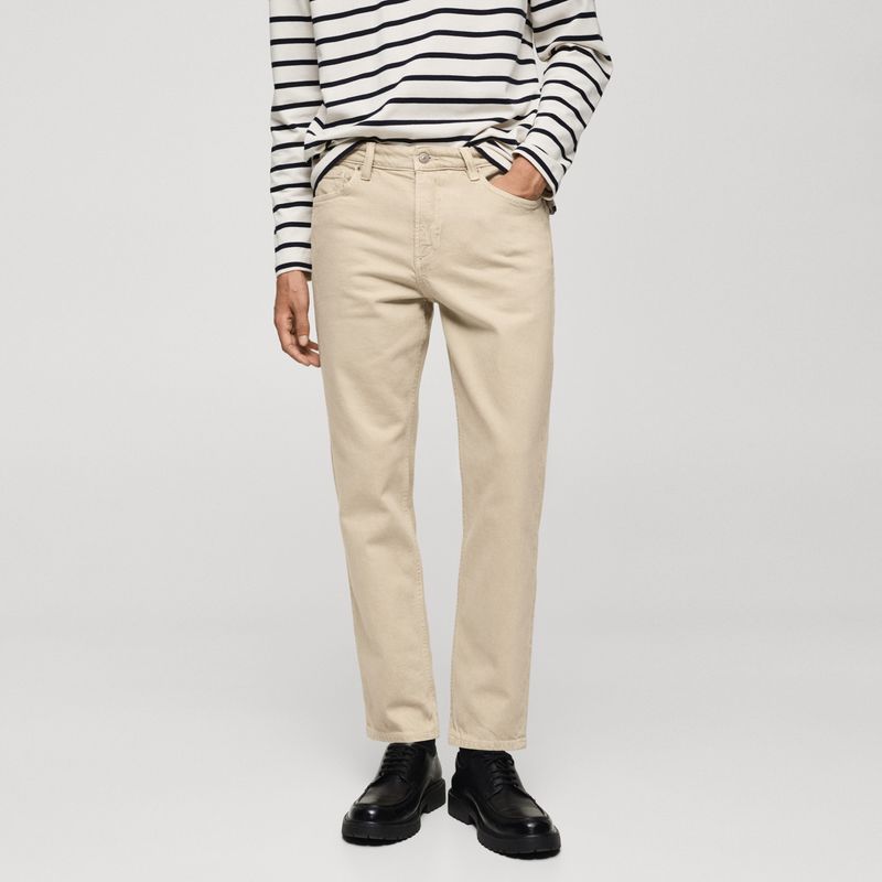 MANGO - Jean 5 Bolsillos Hombre Tapered de Algodón MANGO