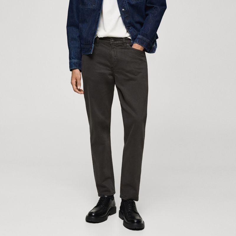 MANGO - Jean 5 Bolsillos Hombre Tapered de Algodón MANGO