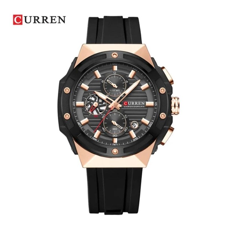 CURREN - Reloj Curren para Hombre KREe0903 . Reloj Análogo Silicona Negro
