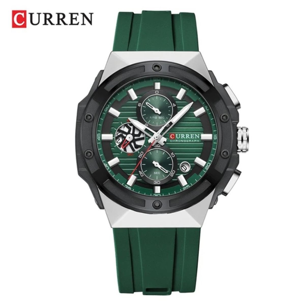 CURREN - Reloj Curren para Hombre KREe0902 . Reloj Análogo Silicona Verde