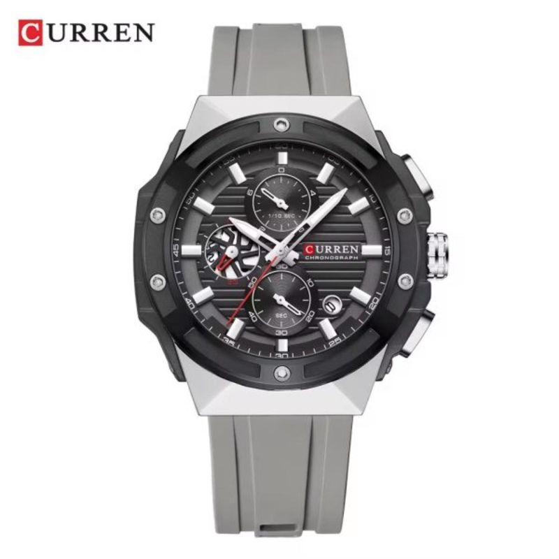CURREN - Reloj Curren para Hombre KREe0901 . Reloj Análogo Silicona Gris