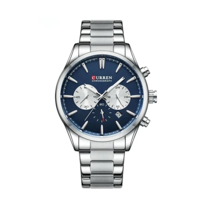 CURREN - Reloj Curren para Hombre KREd8902 . Reloj Análogo Acero inoxidable Plateado