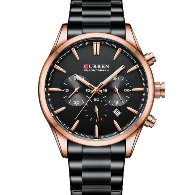 CURREN - Reloj Curren para Hombre KREd8904 . Reloj Análogo Acero inoxidable Negro