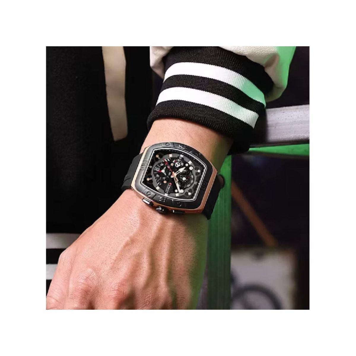 CURREN - Reloj Curren para Hombre KREd8704 . Reloj Análogo Silicona Negro