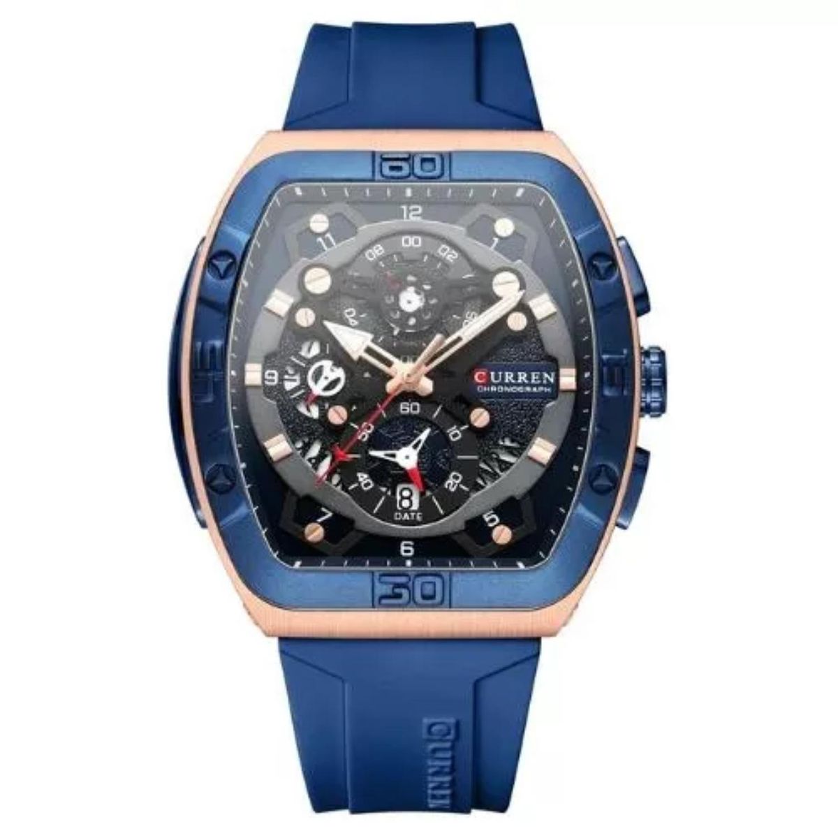 CURREN - Reloj Curren para Hombre KREd8701 . Reloj Análogo Silicona Azul