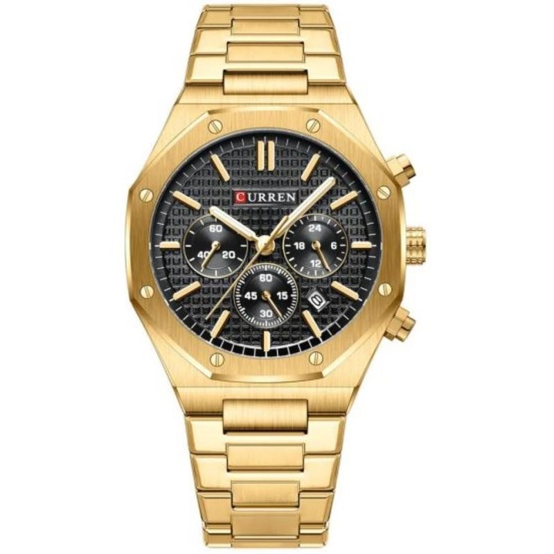 CURREN - Reloj Curren para Hombre KREd8404 . Reloj Análogo Acero inoxidable Dorado