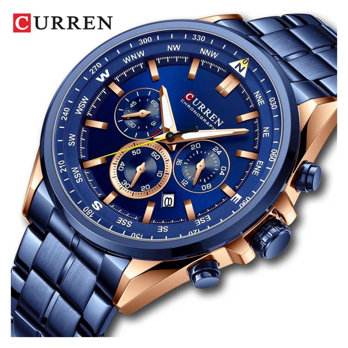 CURREN - Reloj Curren para Hombre KREd312003 . Reloj Análogo Acero inoxidable Azul