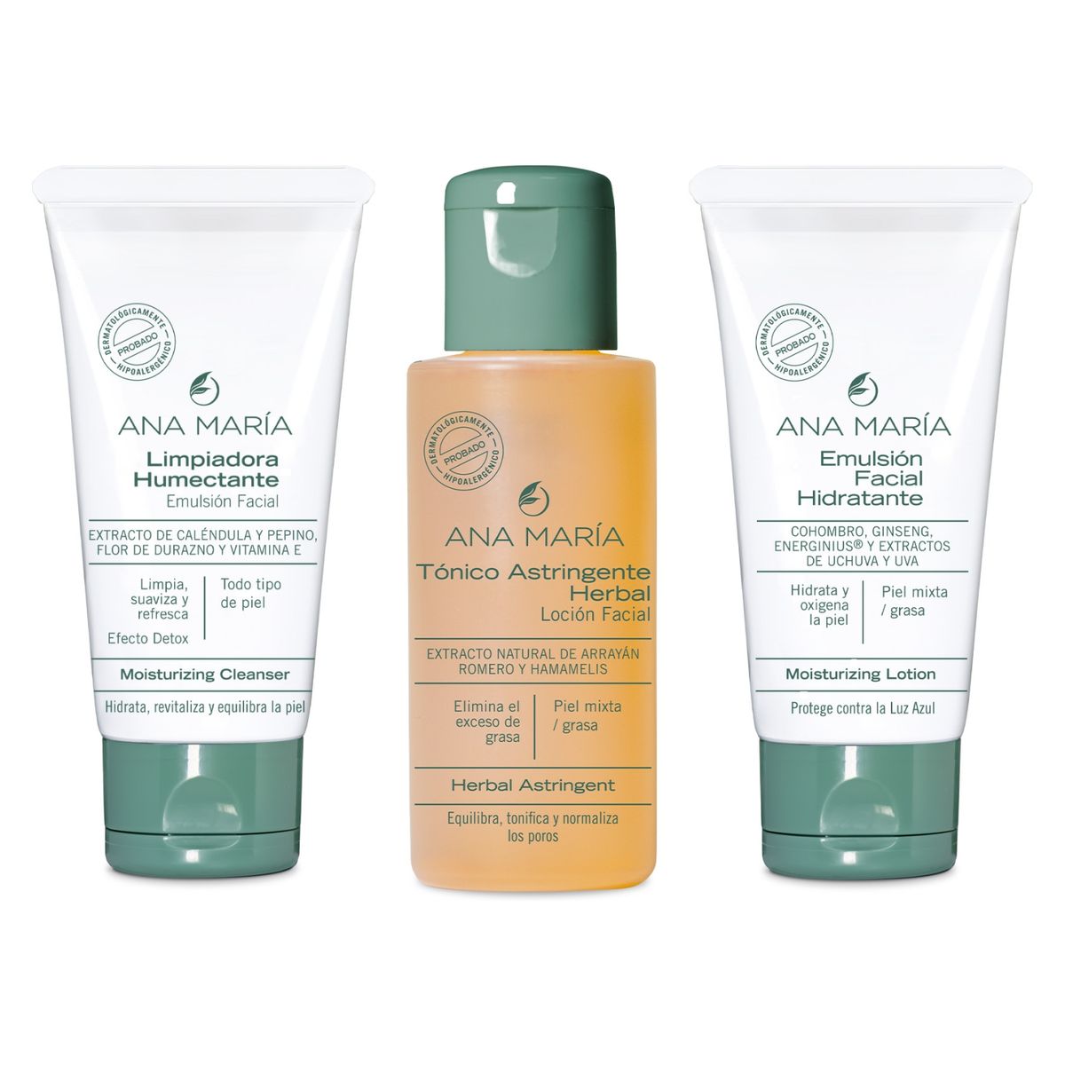 ANA MARIA - Limpiadores Set Cuidado Facial Equilibrante Ana Maria: Incluye 3 productos 