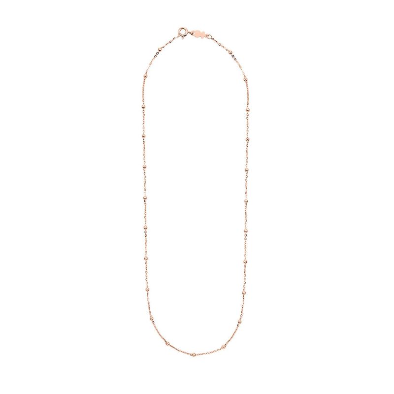 TOUS - Gargantilla con baño de oro rosa 18 kt sobre plata y bolas intercaladas, 60 cm Chain