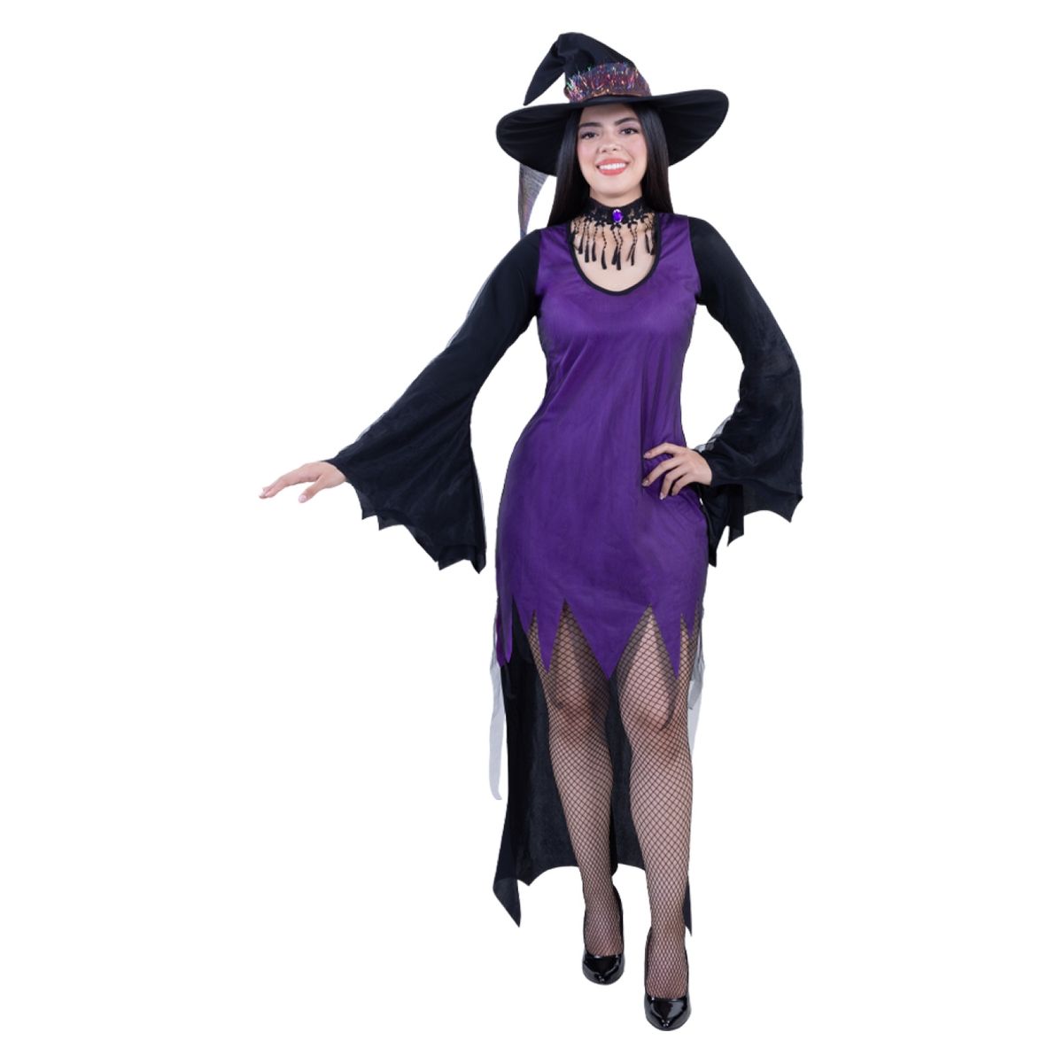 FANTASTIC NIGHT - Disfraz para Mujer Hechicera Fantasía Terror