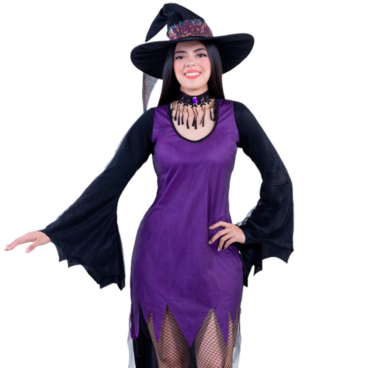 FANTASTIC NIGHT - Disfraz para Mujer Hechicera Fantasía Terror