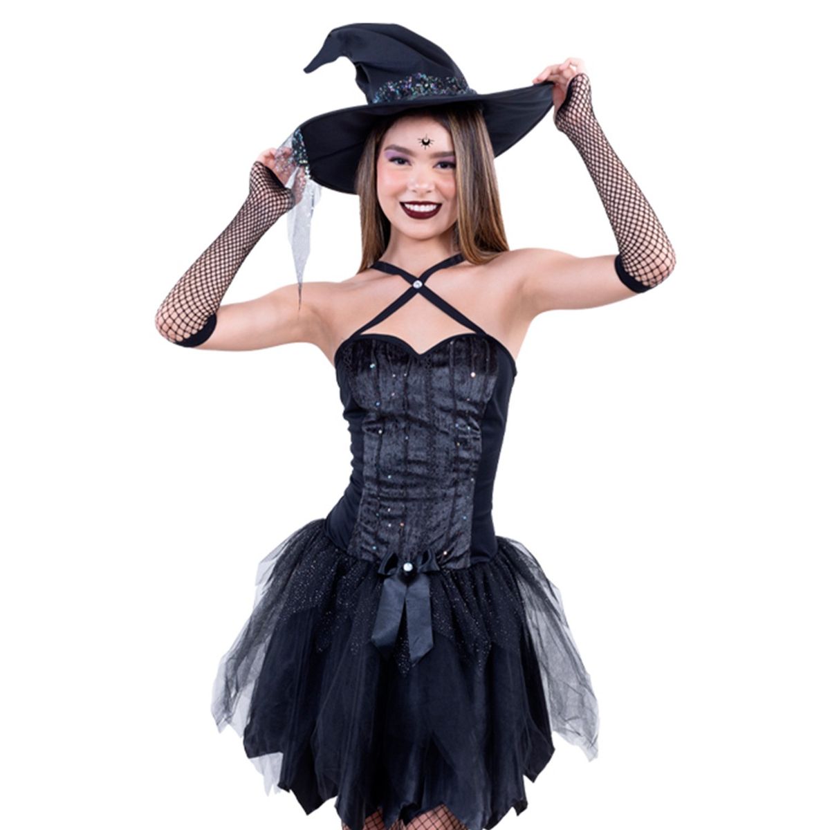 FANTASTIC NIGHT - Disfraz para Mujer Bruja Fnatasía Terror