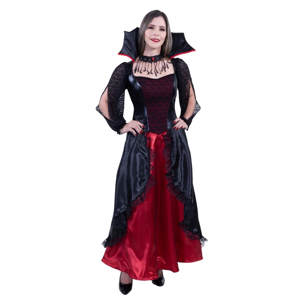 FANTASTIC NIGHT - Disfraz para Mujer Reina Vampiresa Terror