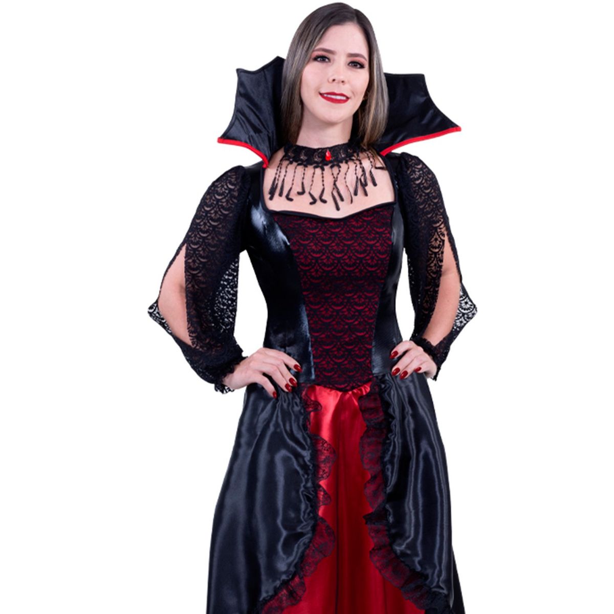 FANTASTIC NIGHT - Disfraz para Mujer Reina Vampiresa Terror