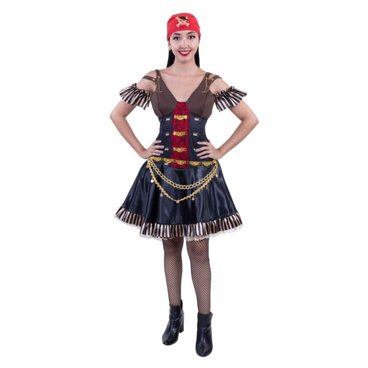 FANTASTIC NIGHT - Disfraz para Mujer Pirata aventurera Terror Fantasía