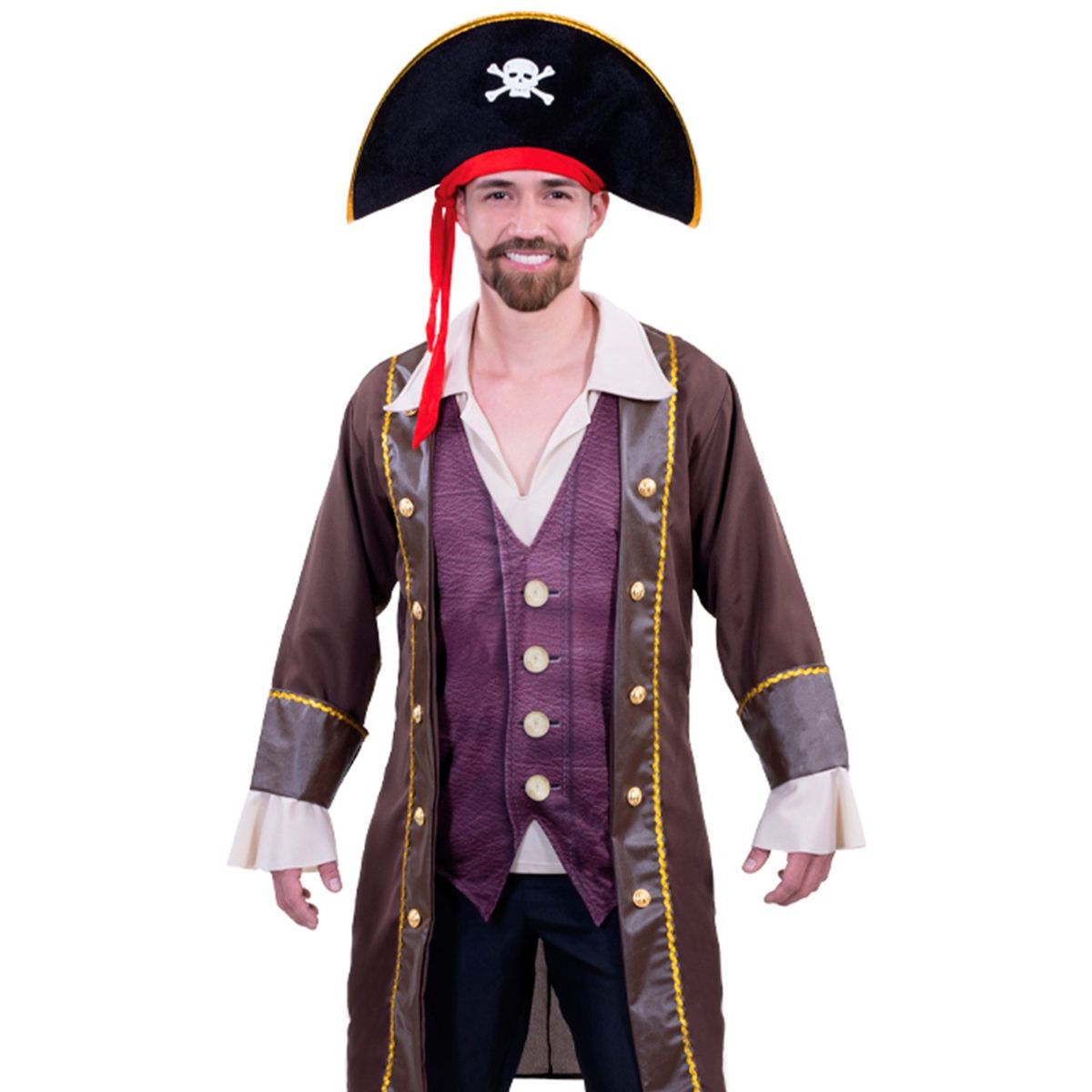 FANTASTIC NIGHT - Disfraz para hombre Capitán Pirata Fantasía Terror