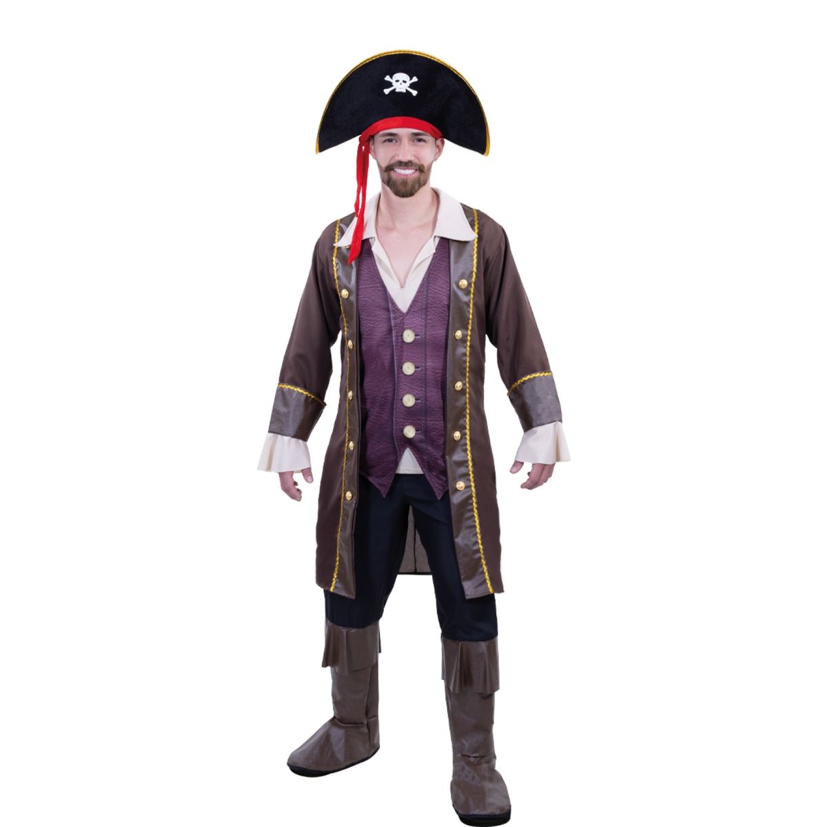 FANTASTIC NIGHT - Disfraz para hombre Capitán Pirata Fantasía Terror