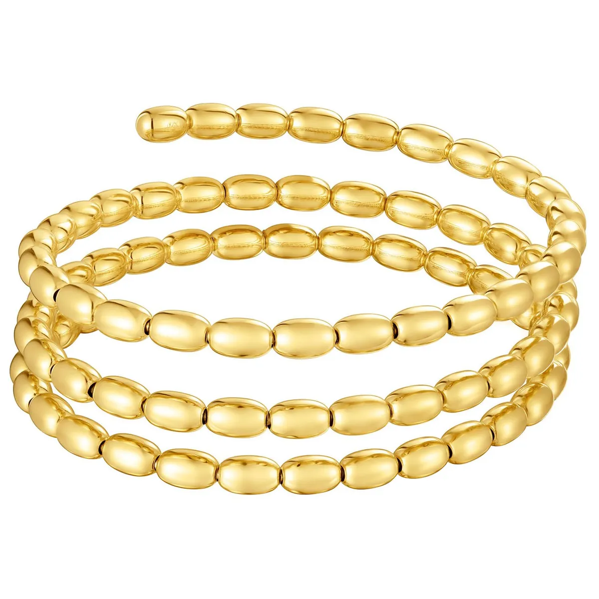 TOUS - Pulsera esclava espiral TOUS Basics con detalles bolas oval con baño de oro 18 kt sobre plata.