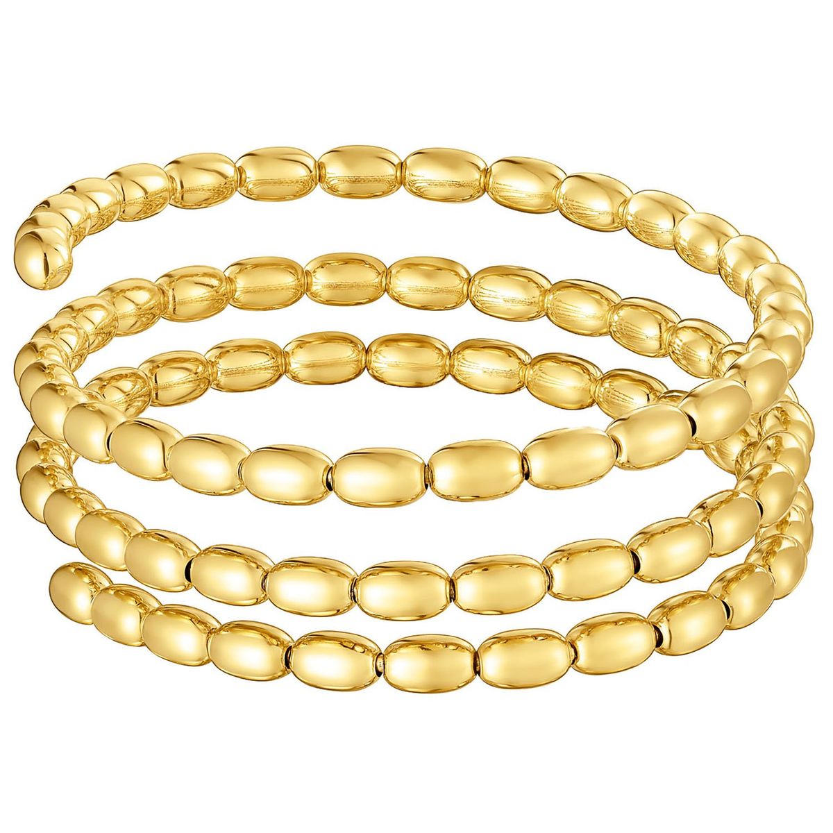 TOUS - Pulsera esclava espiral TOUS Basics con detalles bolas oval con baño de oro 18 kt sobre plata.