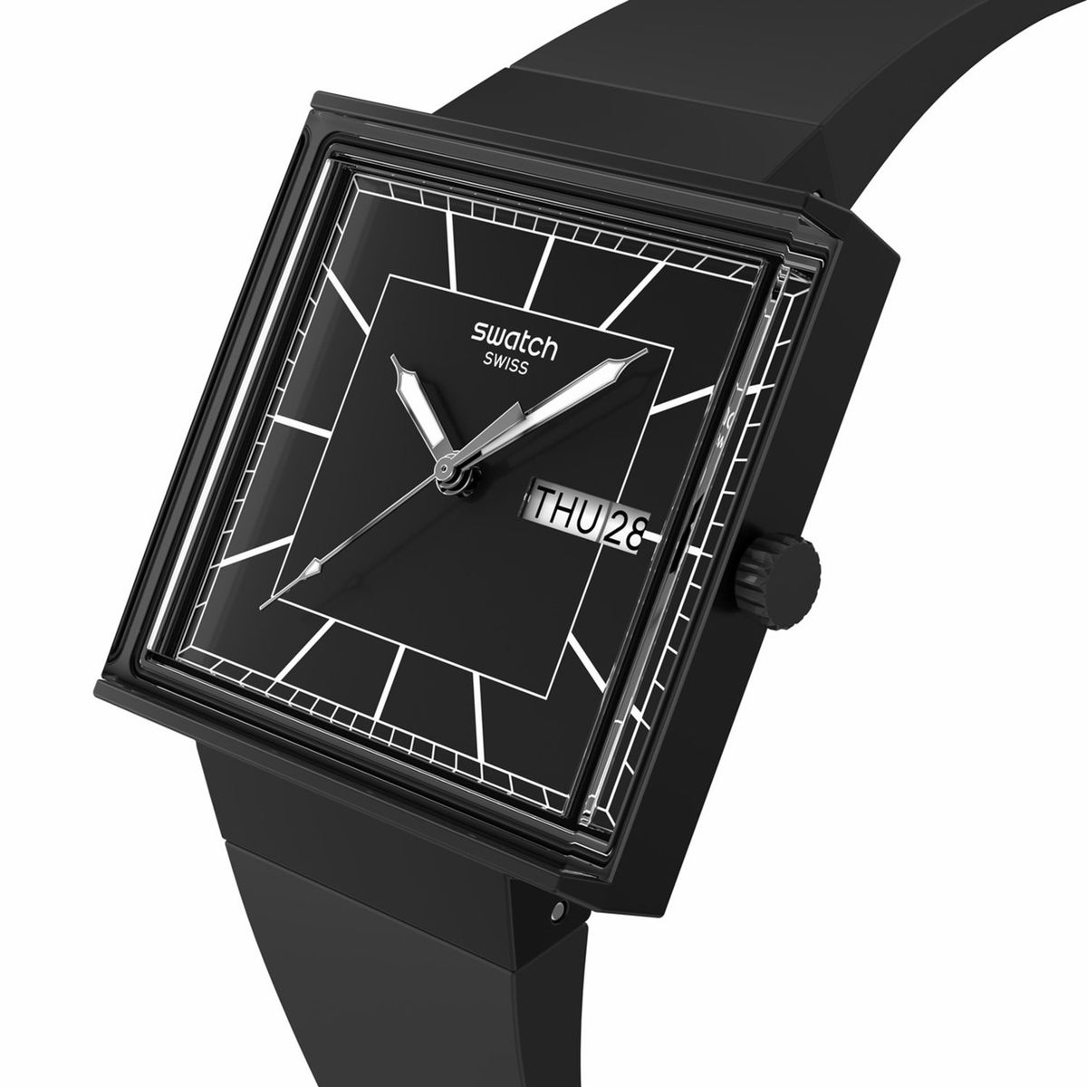 SWATCH - Relojes Swatch Unisex WHAT IF BLACKAGAIN?. Relojes Plástico Negro SO34B701
