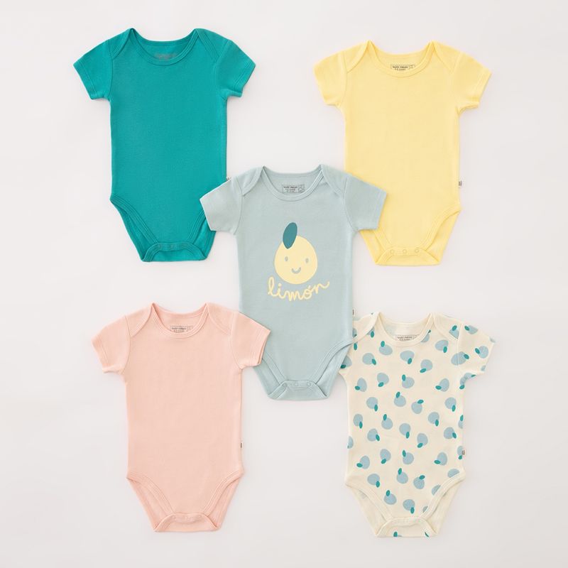 BABY FRESH - Bodies para Bebé niña Pack de 5 unidades de Algodón Baby Fresh