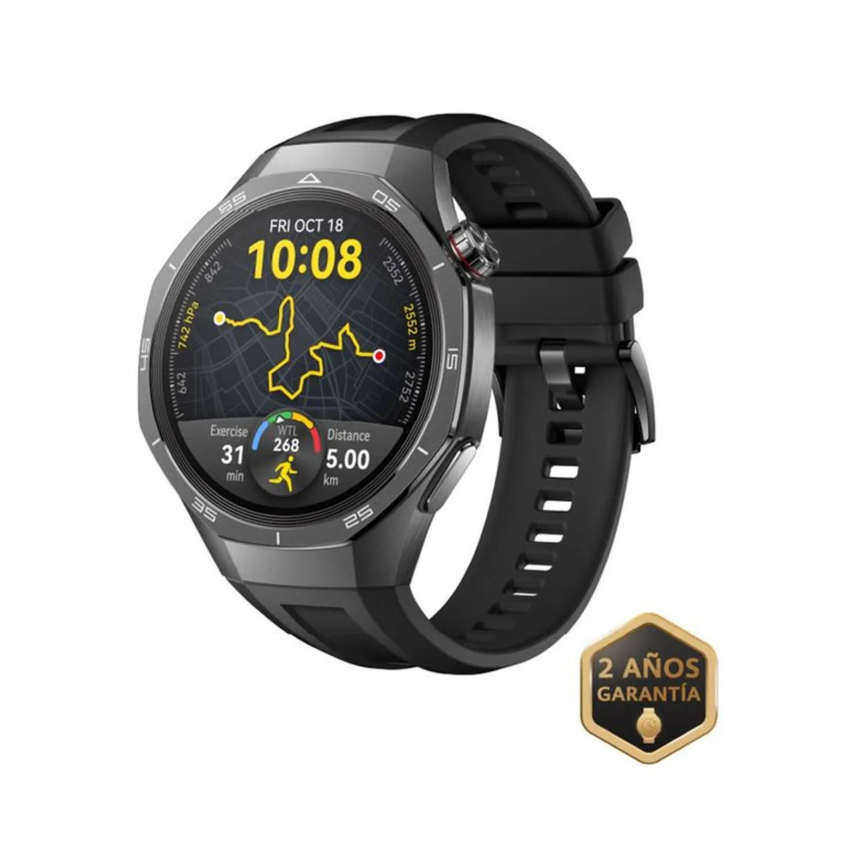 HUAWEI - Smartwatch Huawei  GT5Pro 46MM Negro| 5 ATM resistencia al agua | pantalla AMOLED táctil a color | Pulso en Fluoroelastómero 35 mm
