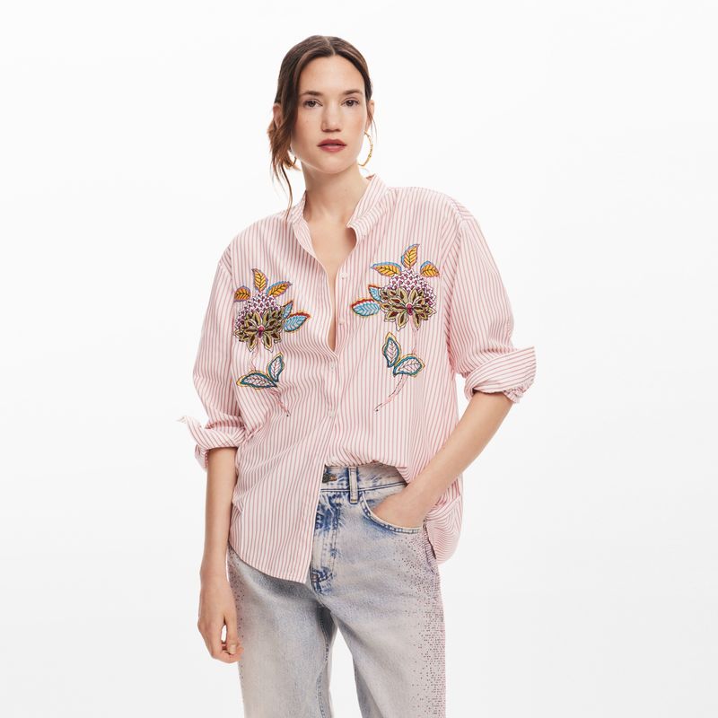 DESIGUAL - Camisa Mujer de Rayas Manga larga Desigual