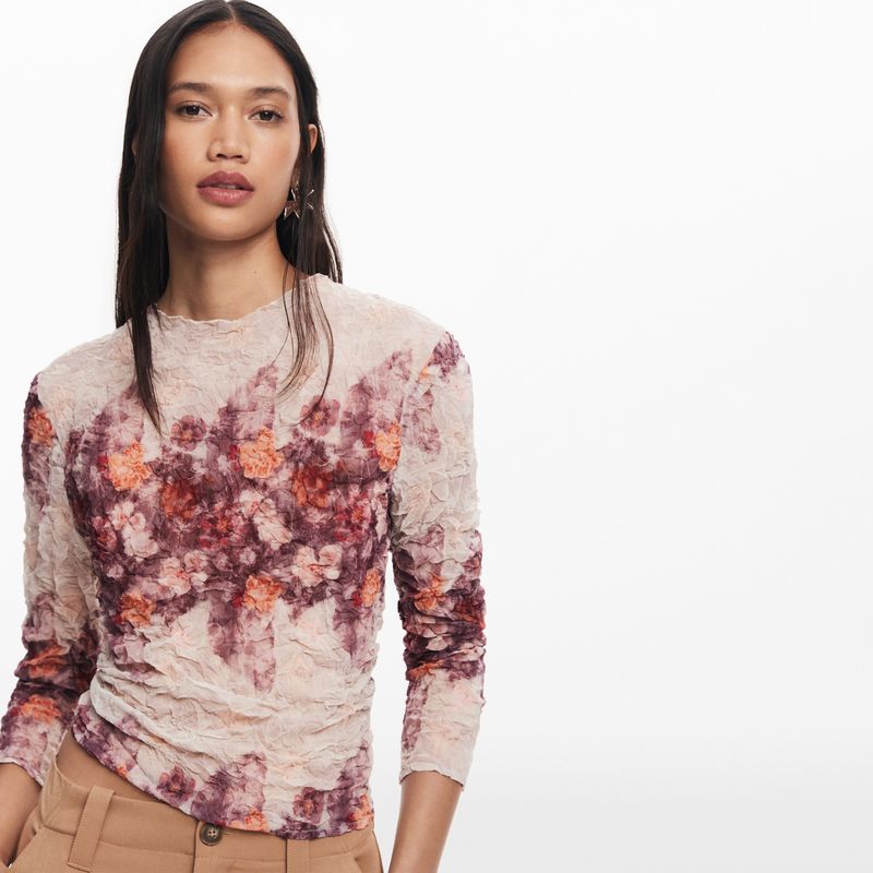 DESIGUAL - Blusa Mujer con Estampado Manga larga Desigual