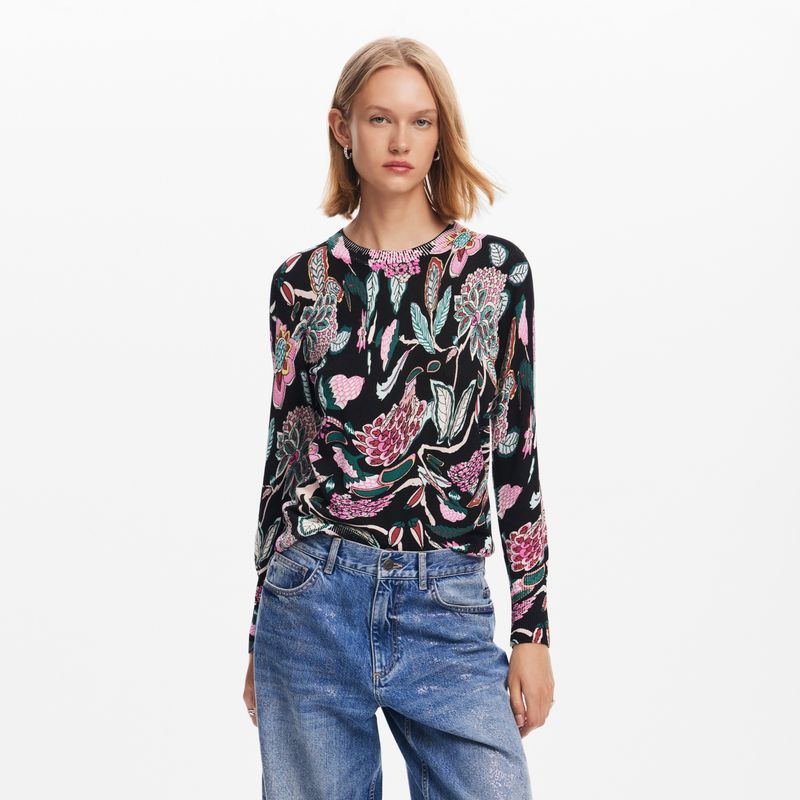 DESIGUAL - Blusa Mujer con Estampado Manga larga Desigual