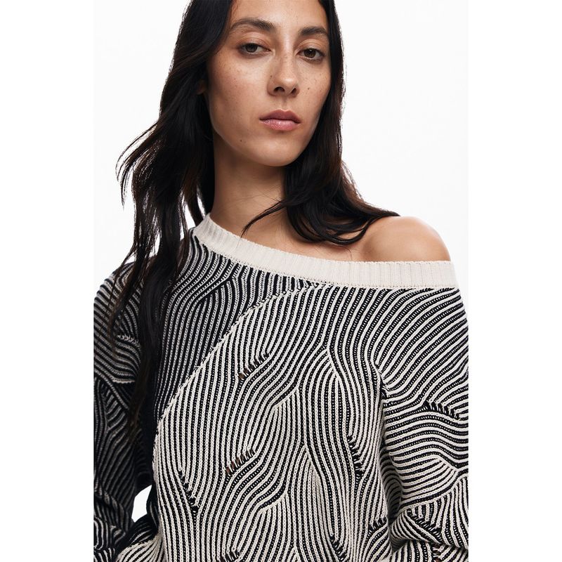 DESIGUAL - Saco Mujer de Rayas de Algodón Desigual