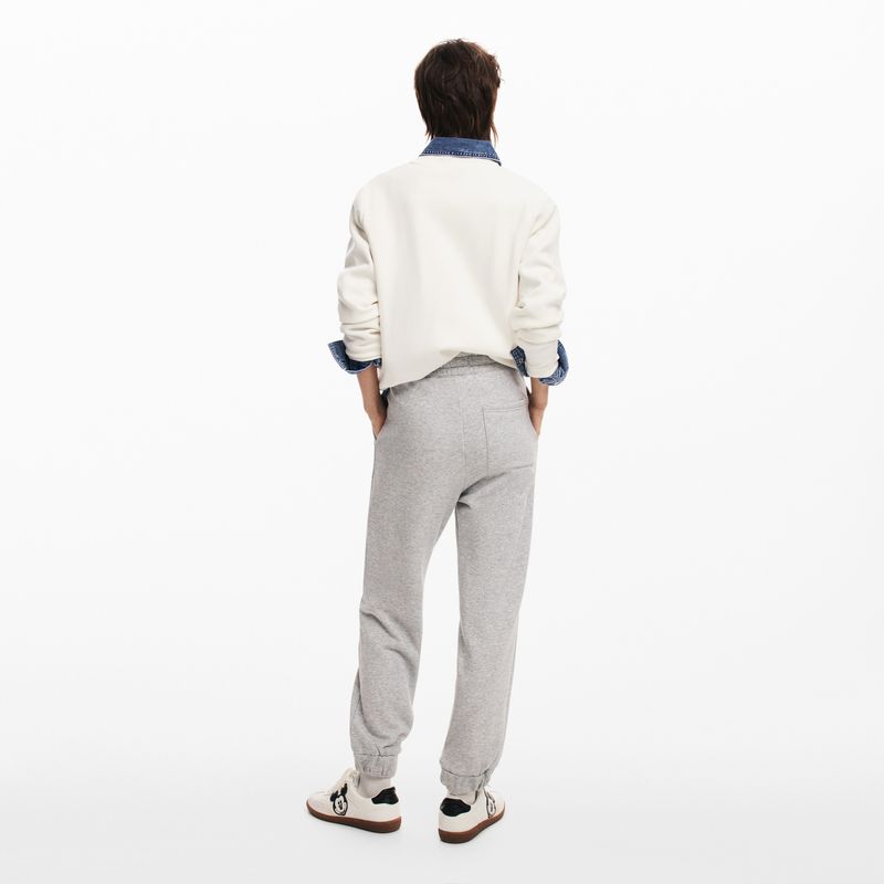 Jogger Cropped Mujer Tiro alto con Estampado de Algodón Desigual