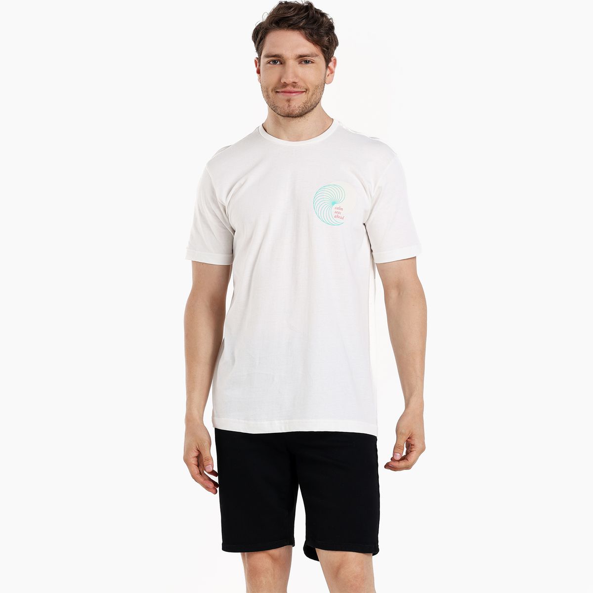 BEARCLIFF - Camiseta Hombre Manga corta con Estampado de Algodón Bearcliff