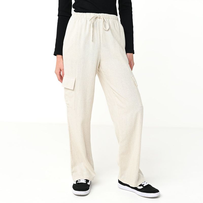 DENIMLAB - Pantalón Cargo Mujer Tiro medio Denimlab