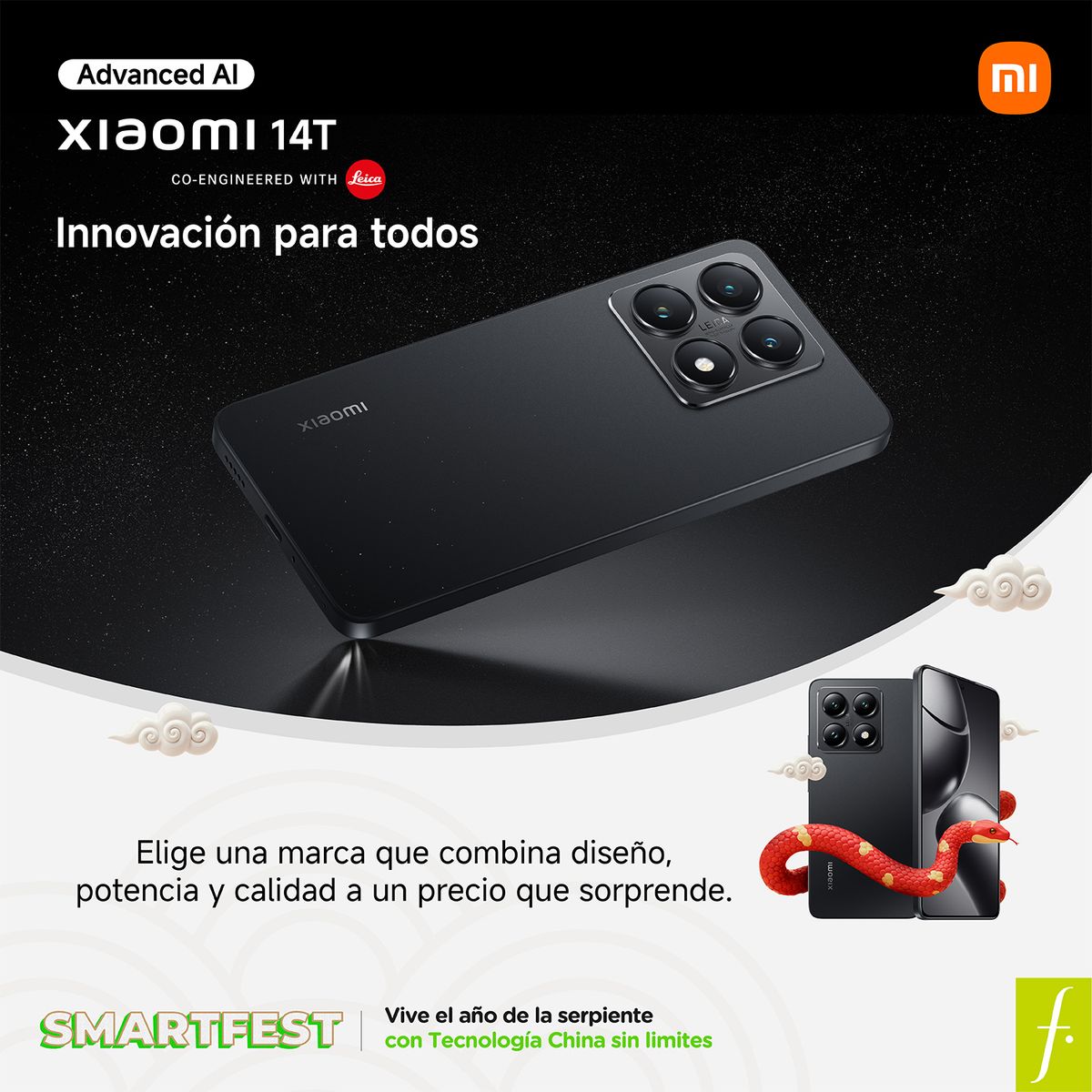 XIAOMI - Celular Xiaomi 14T 5G 512GB | 12GB | Cámara Posterior 50 Mpx + 50Mpx (2X) +12Mpx | Cámara Frontal 32MP | Pantalla 6,67" Pulgadas | MediaTek Dimensity 8300 Ultra 