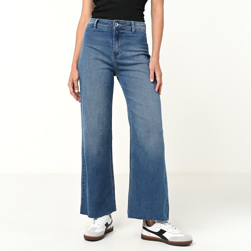 UNIVERSITY CLUB - Jean Wide Leg Tiro medio Mujer University Club