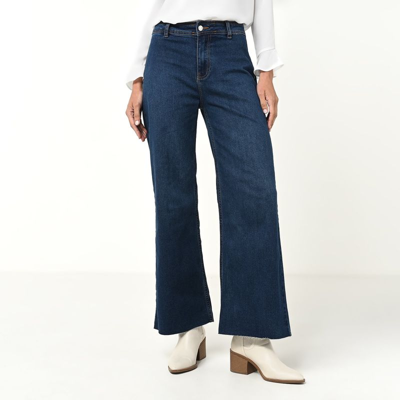 UNIVERSITY CLUB - Jean Wide Leg Tiro medio Mujer University Club