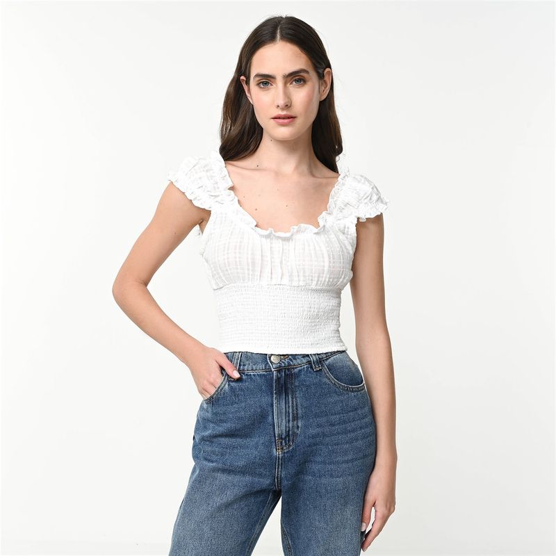 SYBILLA - Blusa Mujer Manga corta de Algodón Sybilla
