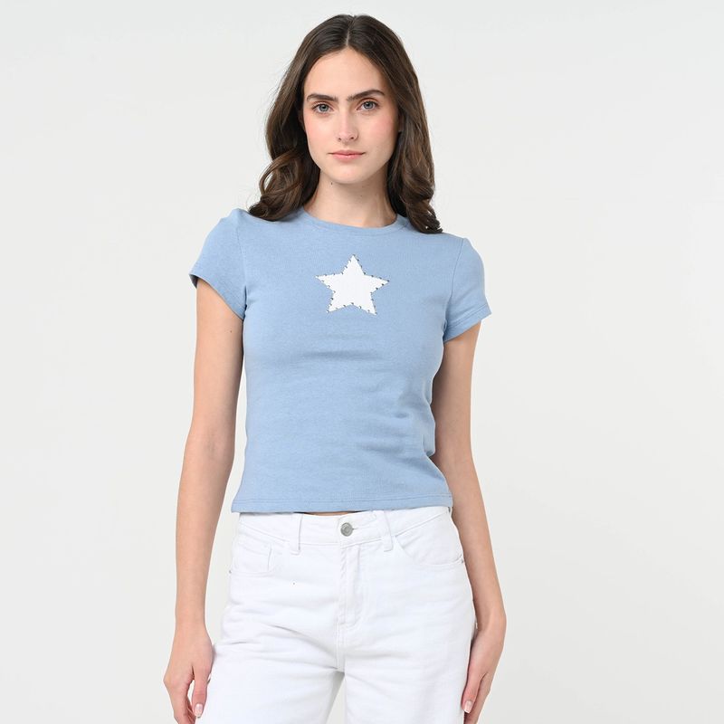 SYBILLA - Camiseta Mujer Estampado Manga corta de Algodón Sybilla