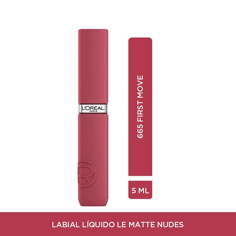 LOREAL PARIS - Labial Liquido Infallible Matte Nudes First Move Loreal Paris 5 ml 