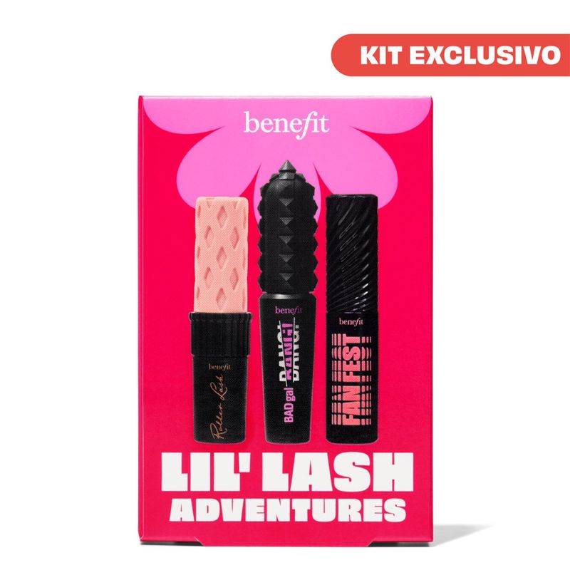 BENEFIT - Kit pestañina Mini Size Roller Lash + pestañina Mini Size BADgal BANG!+ pestañina Mini Size Fan Fest Benefit Lil' Lash Adventures