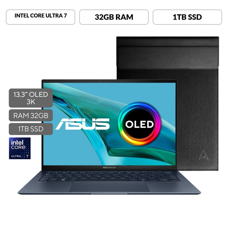 ASUS - Portátil ASUS Zenbook S 13 OLED | Intel Core Ultra7 | 32GB de RAM | 1TB SSD de almacenamiento | Windows 11 |13.3 Pulgadas | UX5304MA-NQ012W |  Computador portátil