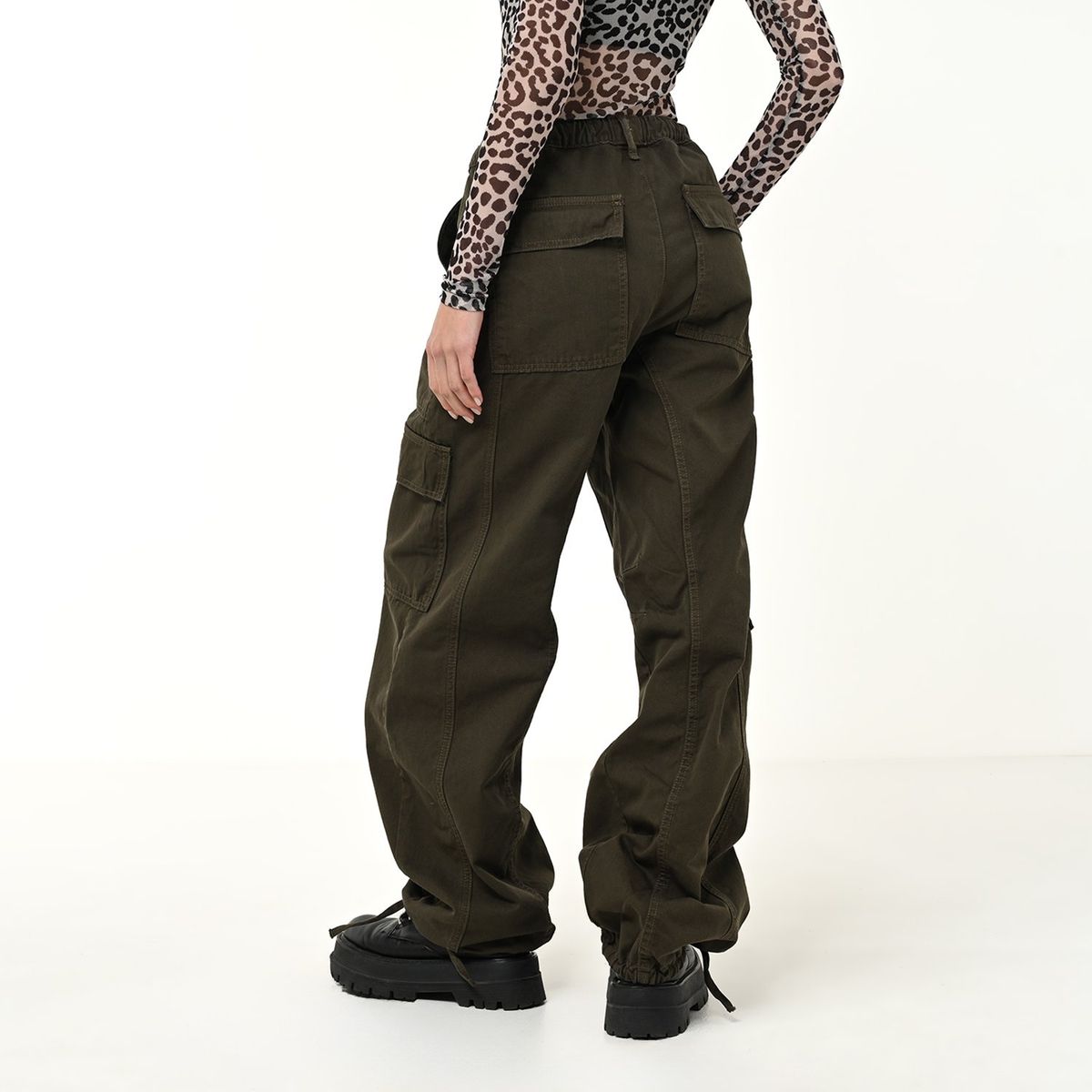 DENIMLAB - Pantalón Cargo Mujer Tiro medio Denimlab