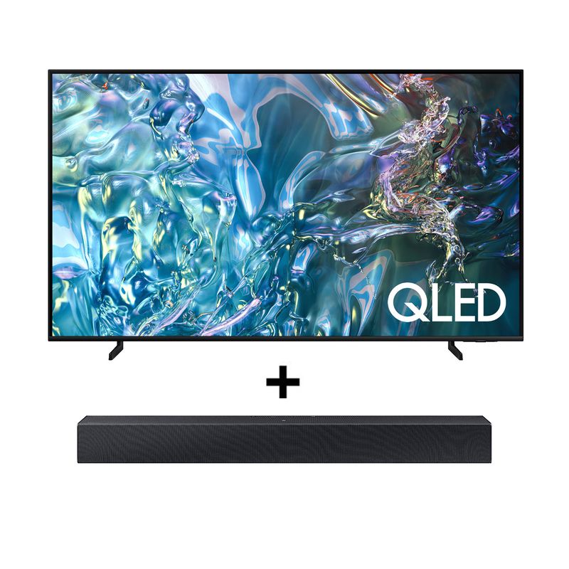 SAMSUNG - Combo Televisor + Barra Samsung | 55 pulgadas QLED 4K QN55Q60 | Barra de sonido HWC400.