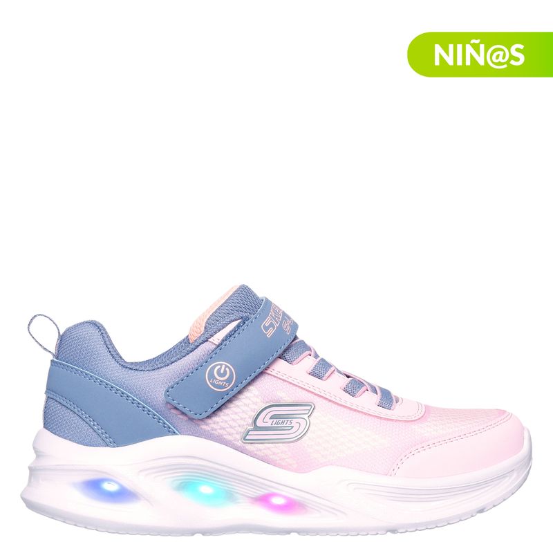 SKECHERS - Tenis con luces Skechers Solaglow para Niña con Velcro