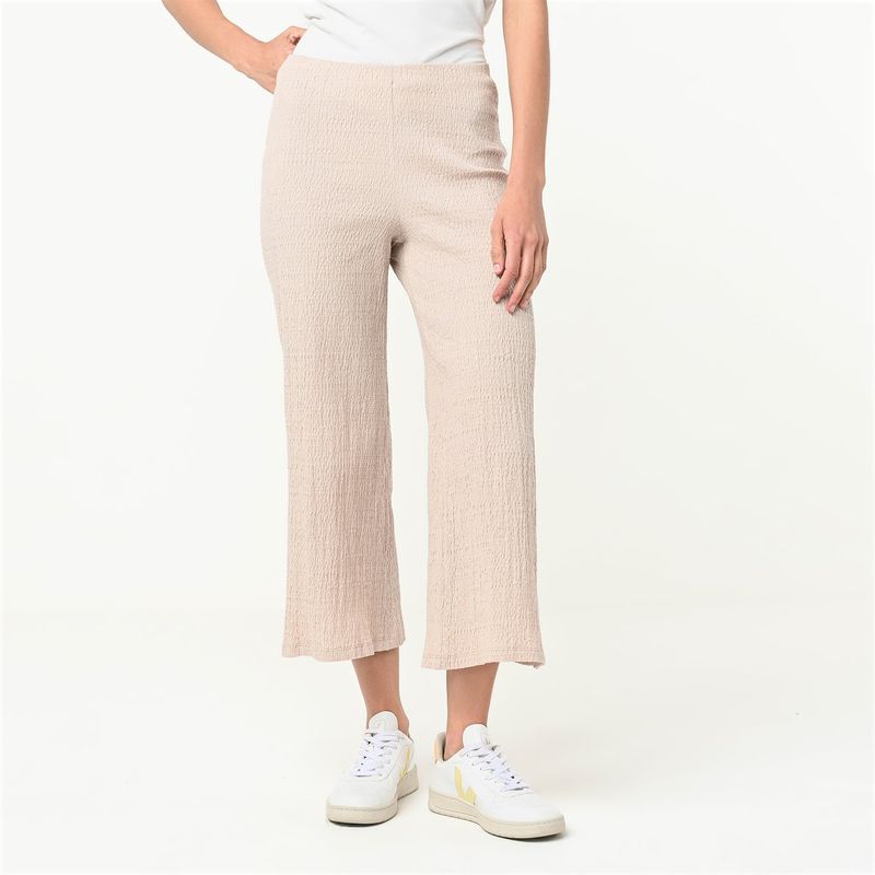 UNIVERSITY CLUB - Pantalón Culotte Mujer Tiro alto con Ojalillo de Algodón University Club