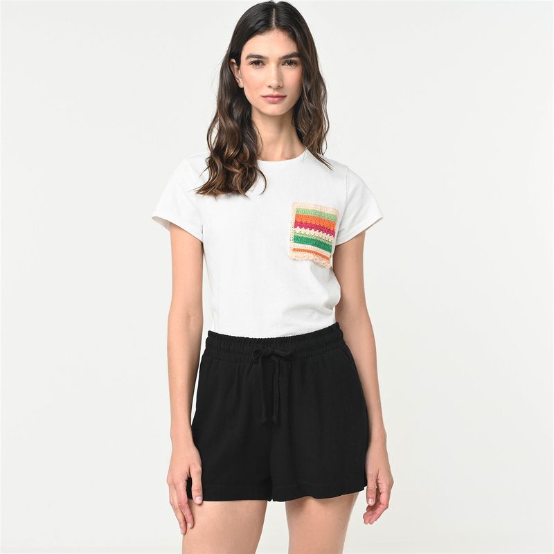 UNIVERSITY CLUB - Short Mujer Tiro alto de Rayas University Club